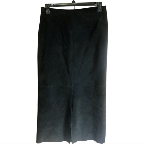 Vintage For Joseph Long Leather Suede Skirt Sz 29x36 - Picture 5 of 5
